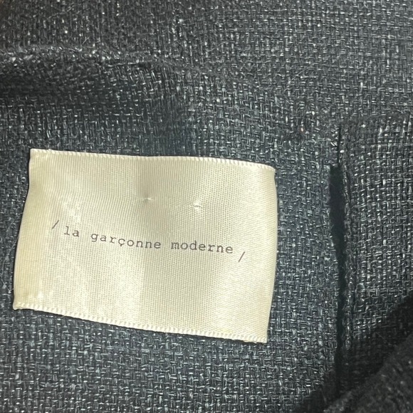 La Garconne Moderne Women's M Portrait Dress Linen Blend Charcoal Gray - Picture 7 of 11